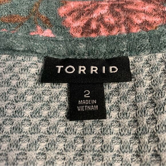 Torrid Classic Fit Waffle Crew Neck Raglan Tee 2X #833 - Picture 4 of 8